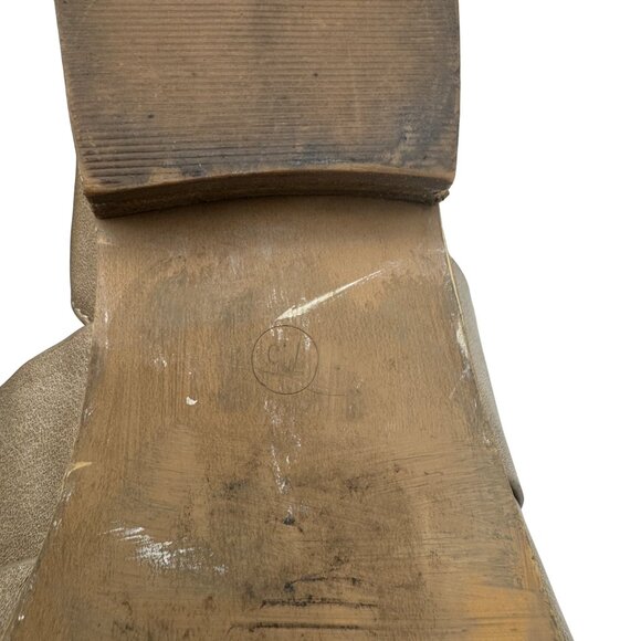 Beast Fashion Womens Size 7.5  Taupe Crisscross Leather Open-Toe Flats - Picture 5 of 9